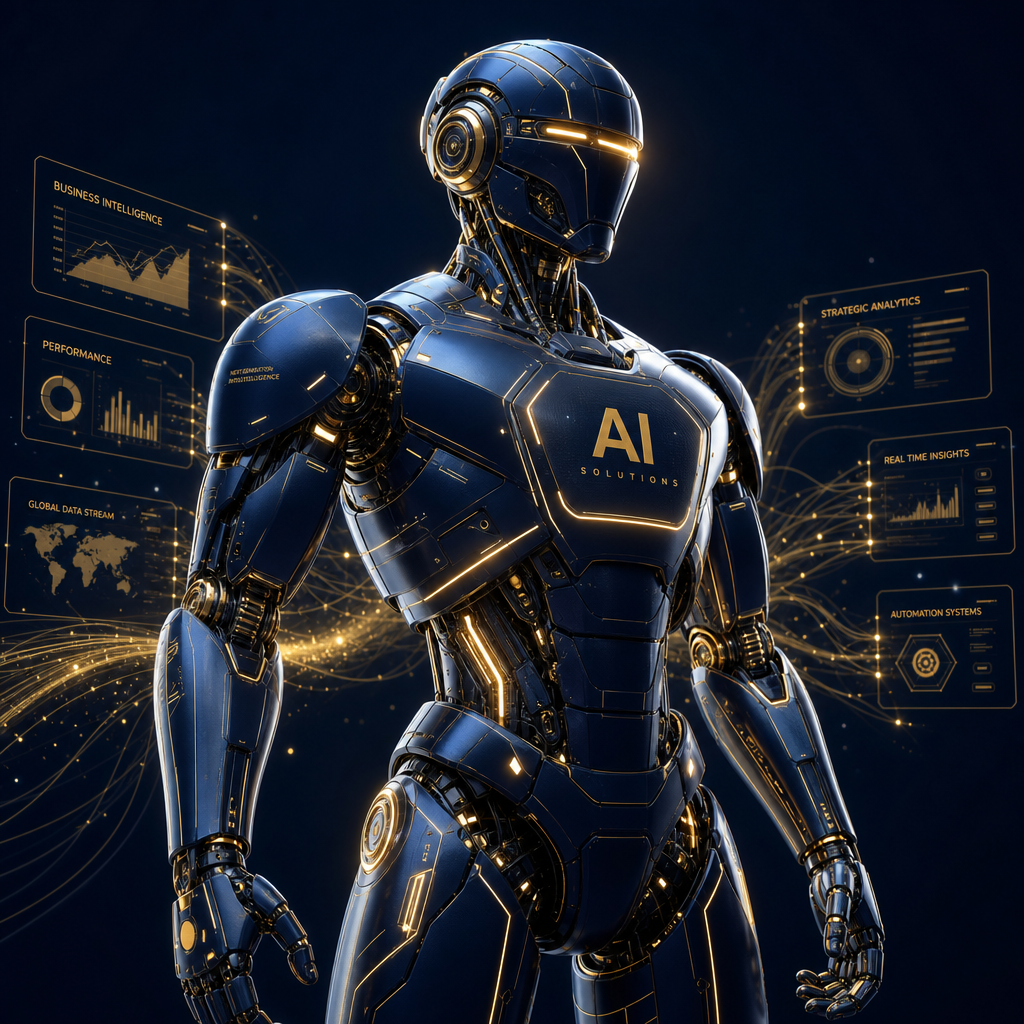 Futuristic AI robot representing AkhenX's forward-looking innovation